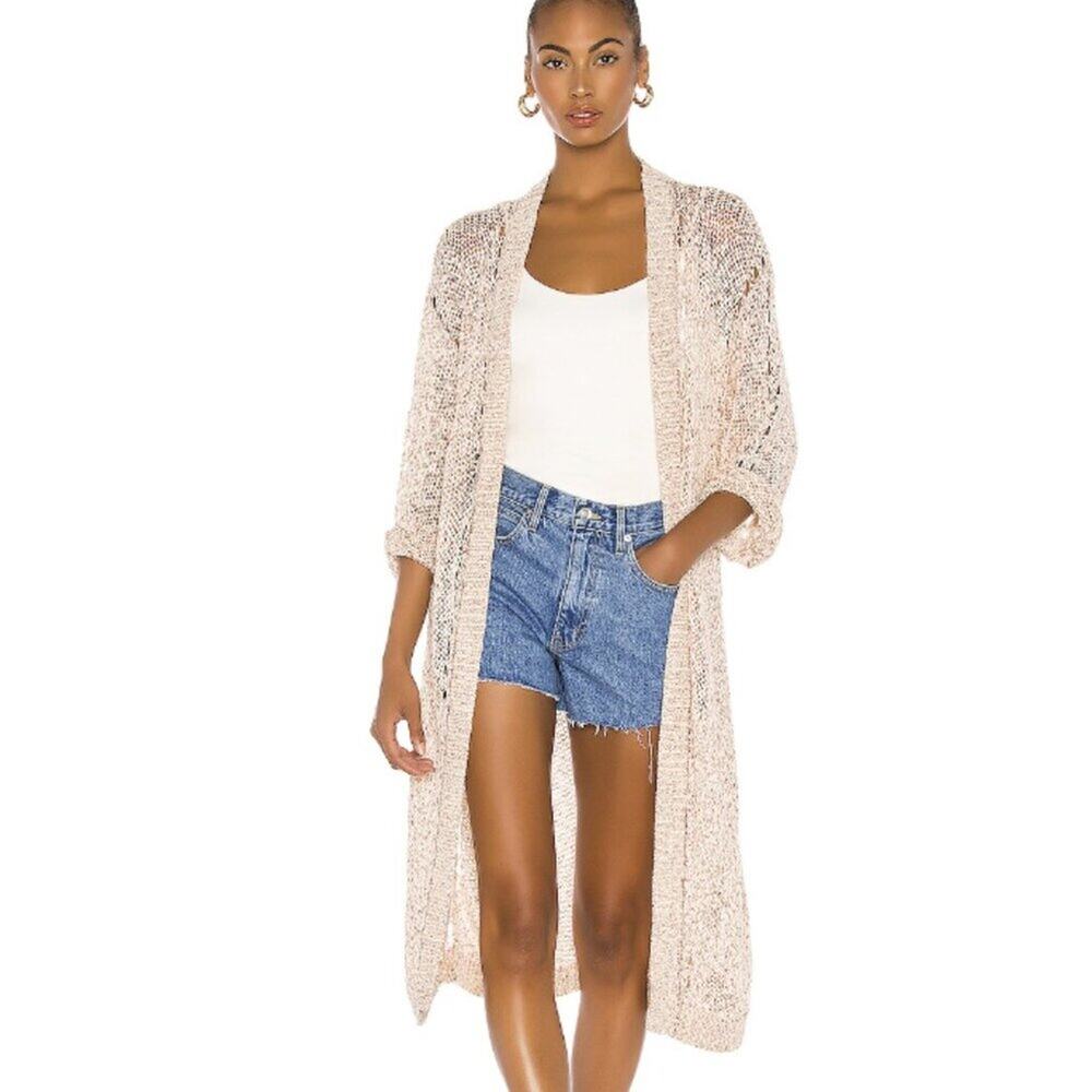 One Grey Day Marta Beach Duster Cardigan Large EUC